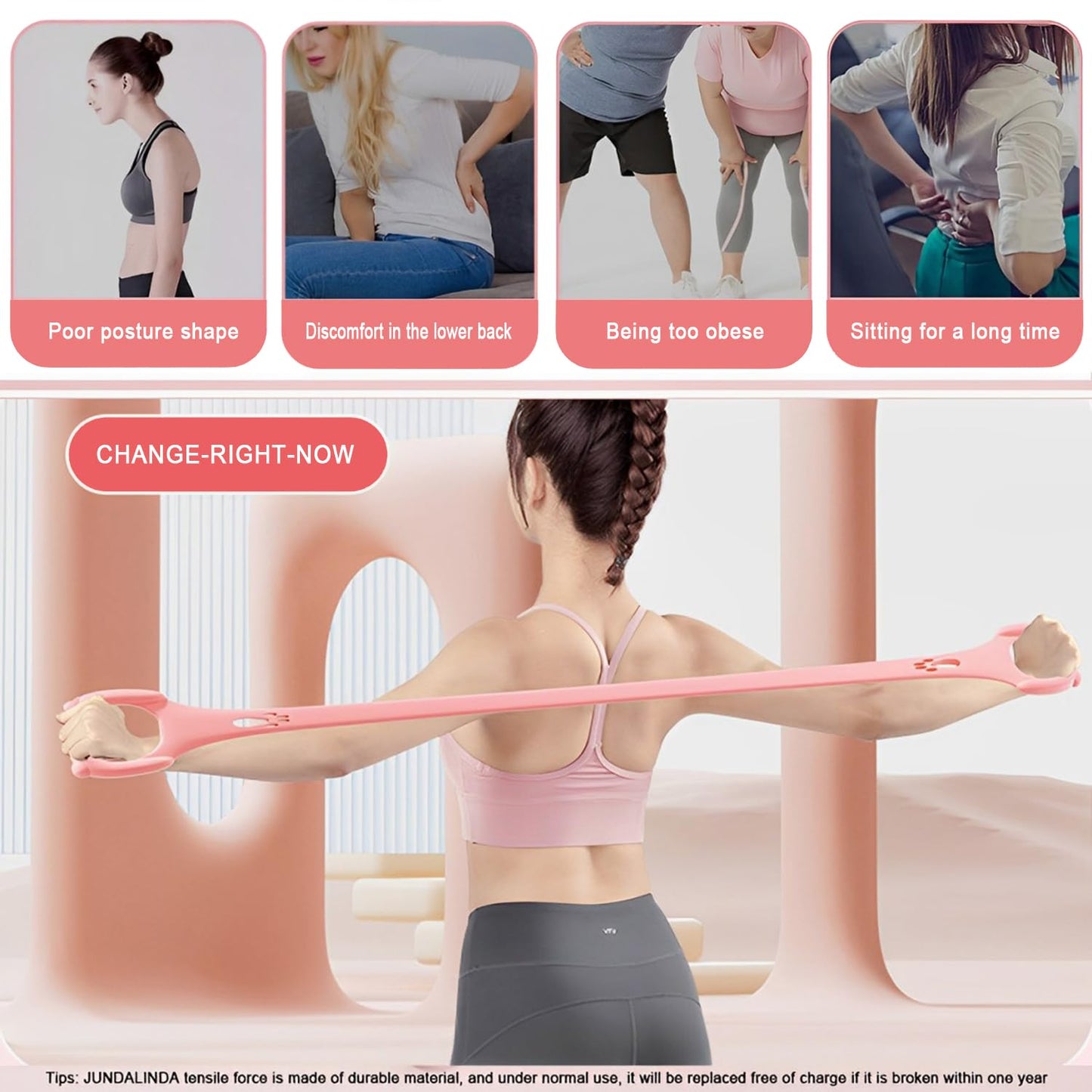 Figure 8 Exercise Resistance Bands Arm Back Shoulder Elastic Rope Stretch Fitness Bands,Foot,Leg,Hand Stretcher,Chest Expander,for Yoga Pilates Stretching Physical Therapy,Home Gym Workout