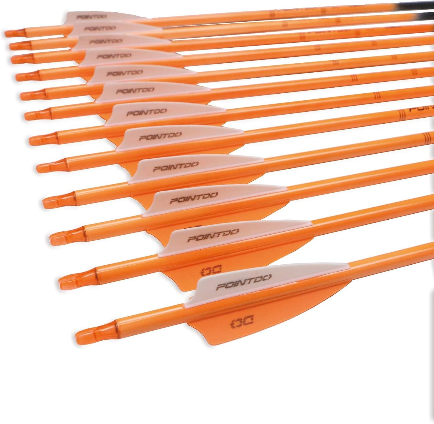 30inch Carbon Arrow Fluorescence Color Targeting and Practice and Hunting Arrows for Compound Bow and Recurve Bow with Removable Tips(Pack of 12)