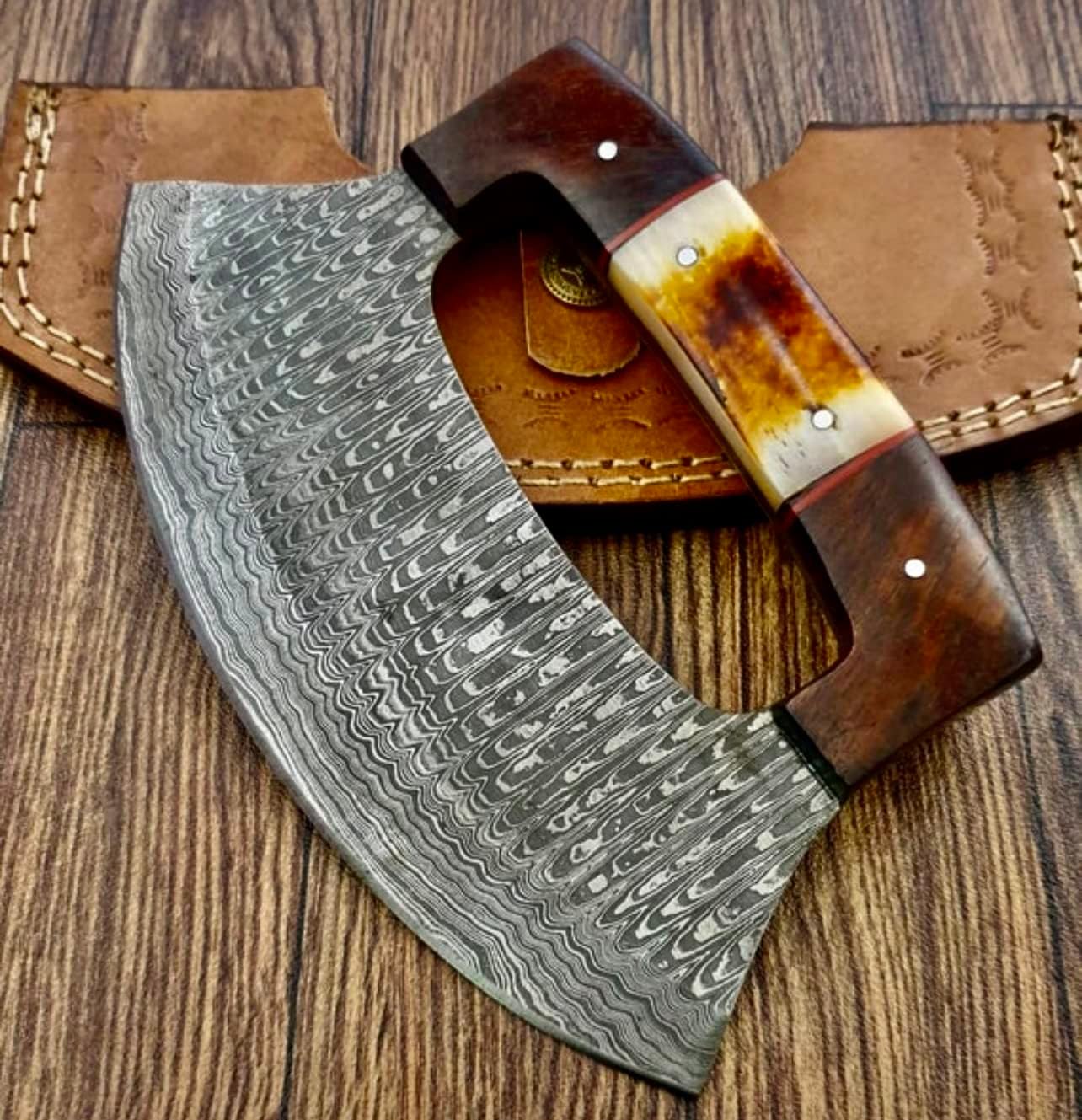 TTC-111 Custom Handmade Ulu kitchen Knife -Wood Handle (TTC-111)
