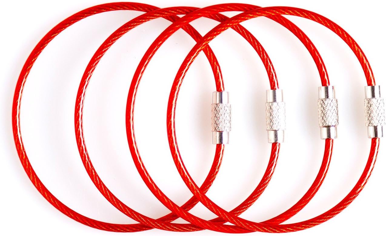 Large Key Ring Wire Stainless Steel Keychain Car Cable Keyring Loop Luggage Tag Hinge Keepers Binding Carabiner Big Locking