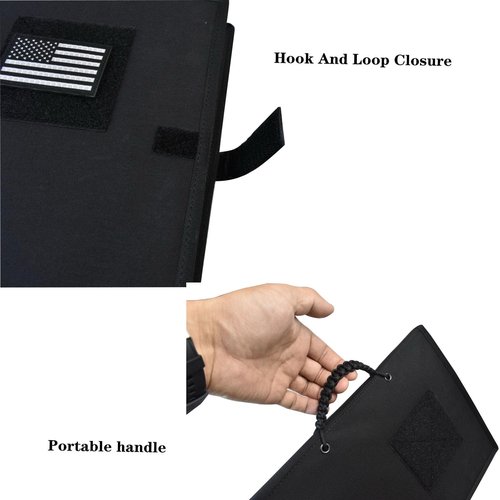 JFFCESTORE Tactical Hook & Loop Patch Book Patch Holder Flip Page Patch Book Tactical Patches Booklet Organizer Store Collection Patches (Black)
