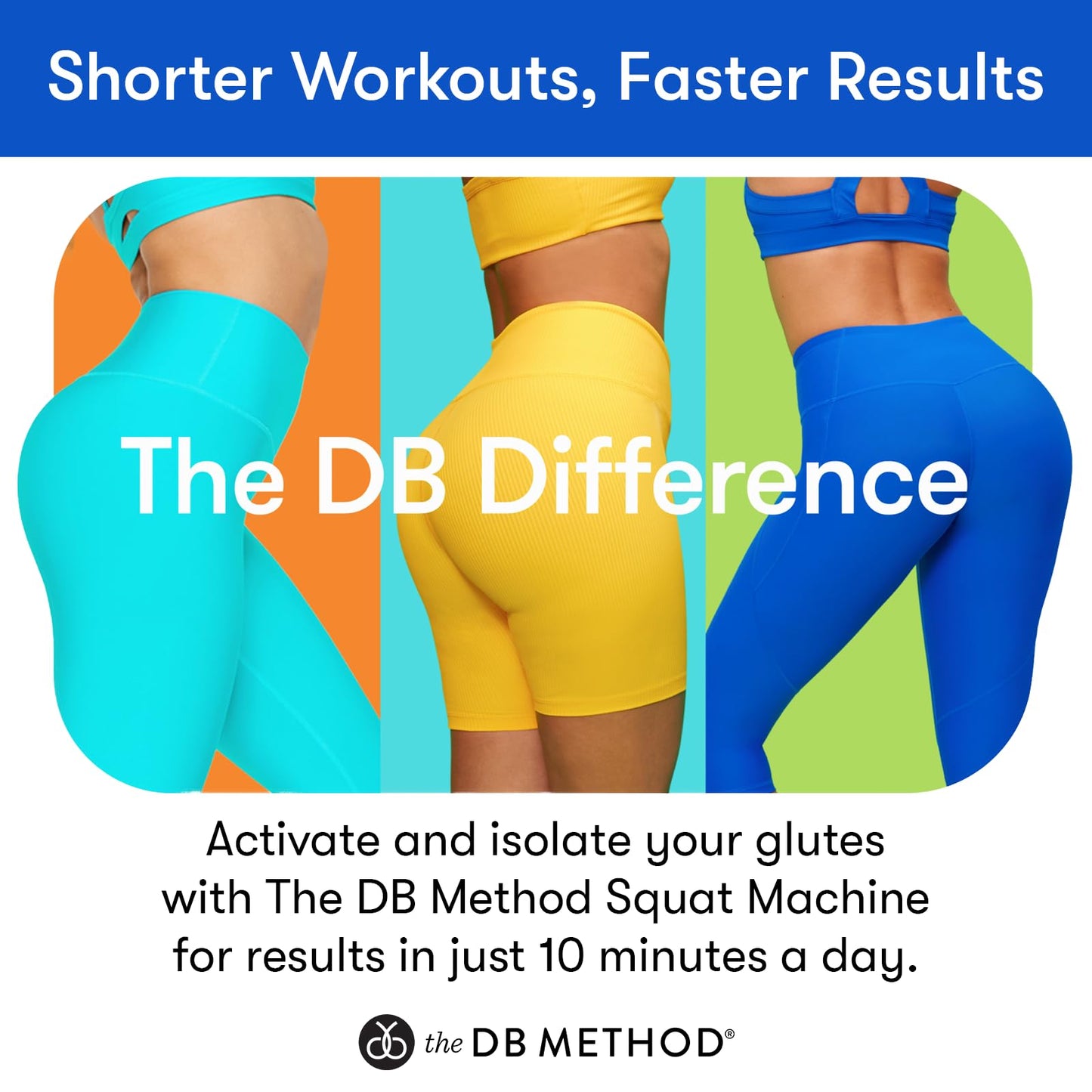 The DB Method Squat Machine with Phone Mount, Workout Equipment for Home Gym, Exercise Leg and Glutes, Low Impact Lower Body Fitness Workouts, Training for Total-Body, Easy Setup, Foldable for Storage