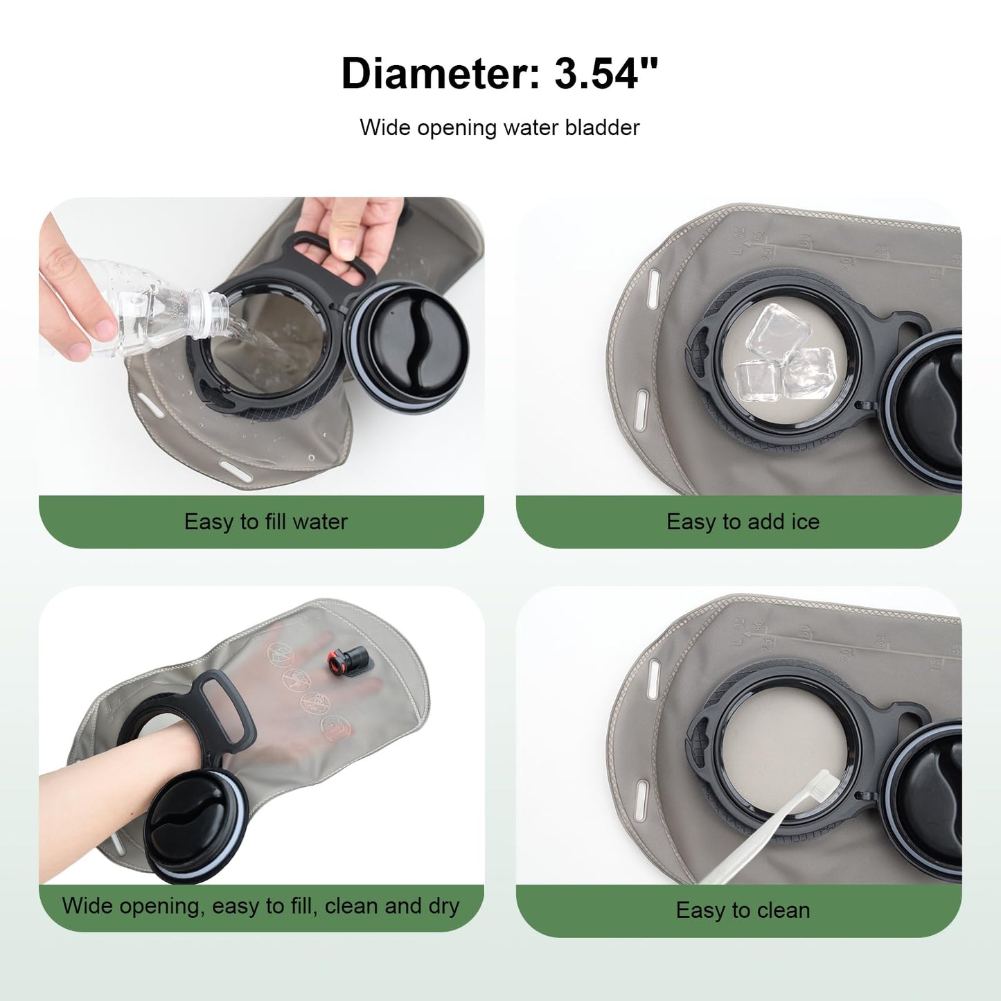 2.5L Large-Capacity TPU Outdoor Hydration Bladder with Matte Finish & Quick-Disconnect Tube for Easy Cleaning – Ideal for Hiking, Biking, and Outdoor Activities