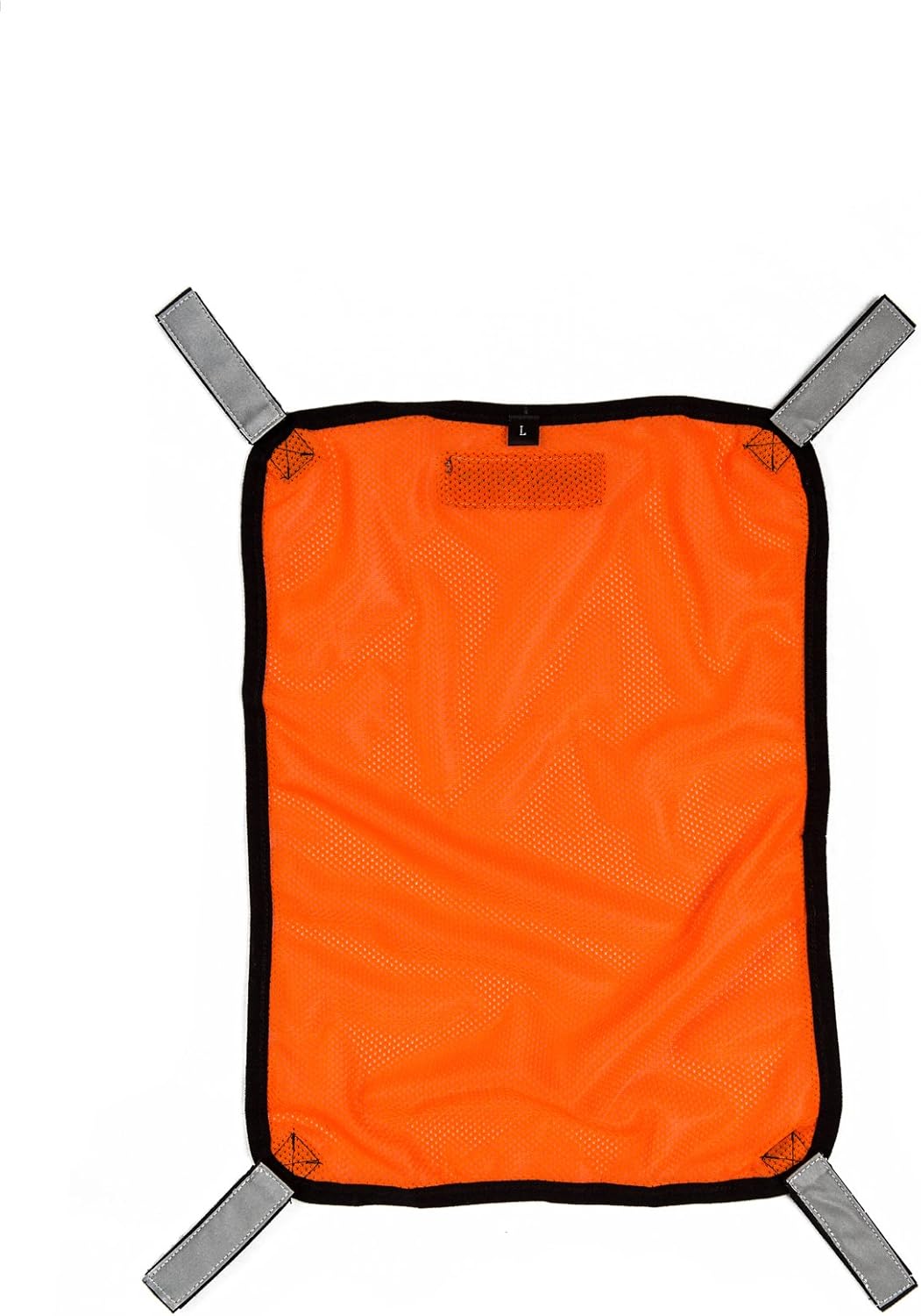 Blaze Orange Mesh Safety Panel with Reflective Strips - Lightweight High Visibility Hunting & Outdoors Safety Panel Attaches to Backpacks, Tents, Blinds, and Gear