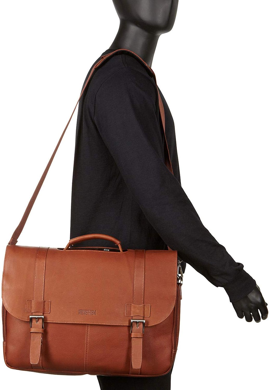 Kenneth Cole REACTION Show Business 16" Colombian Leather Business Laptop Portfolio Messenger Bag