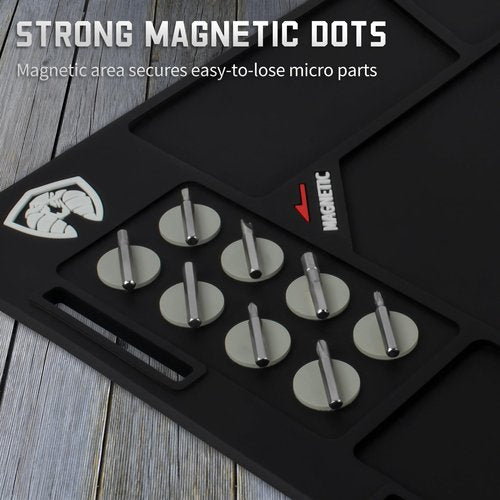 Tacsnake Pistol/Rifle Gun Cleaning Mat, Anti-Slip Rubber Tactical Magnetic Pad, Rubberized Repair Mat for Gun Cleaning Kits (Pistol Style)