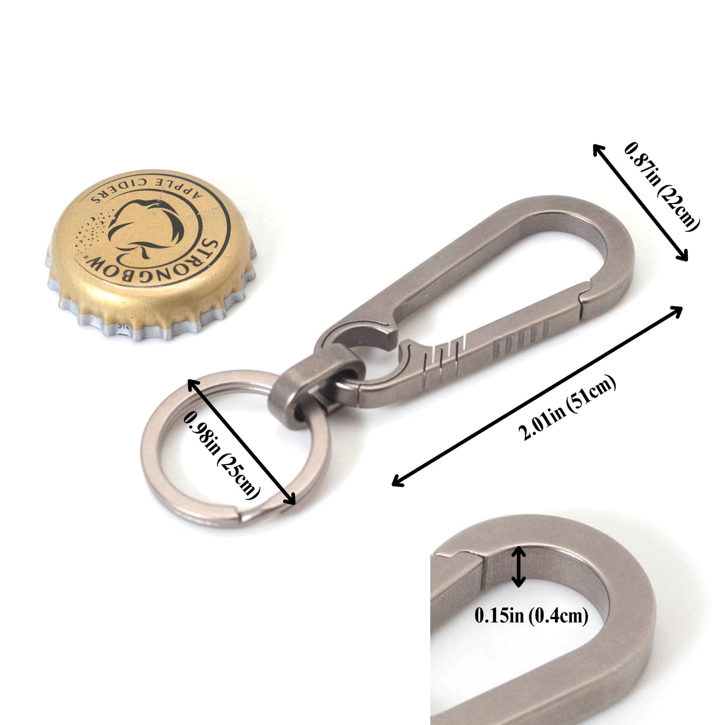 JVCOM Titanium Carabiner Keychain And Keyring, Duty Belt Key Clip, Minimalist EDC Keychain.
