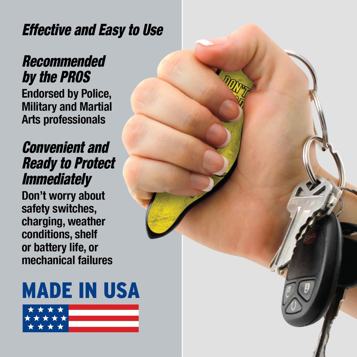 MUNIO Self Defense Keychain – Lightweight, Stylish & Portable Safety Tool for Women & Men – Non-Lethal Kubotan, Easy to Use, TSA Approved – Made in USA