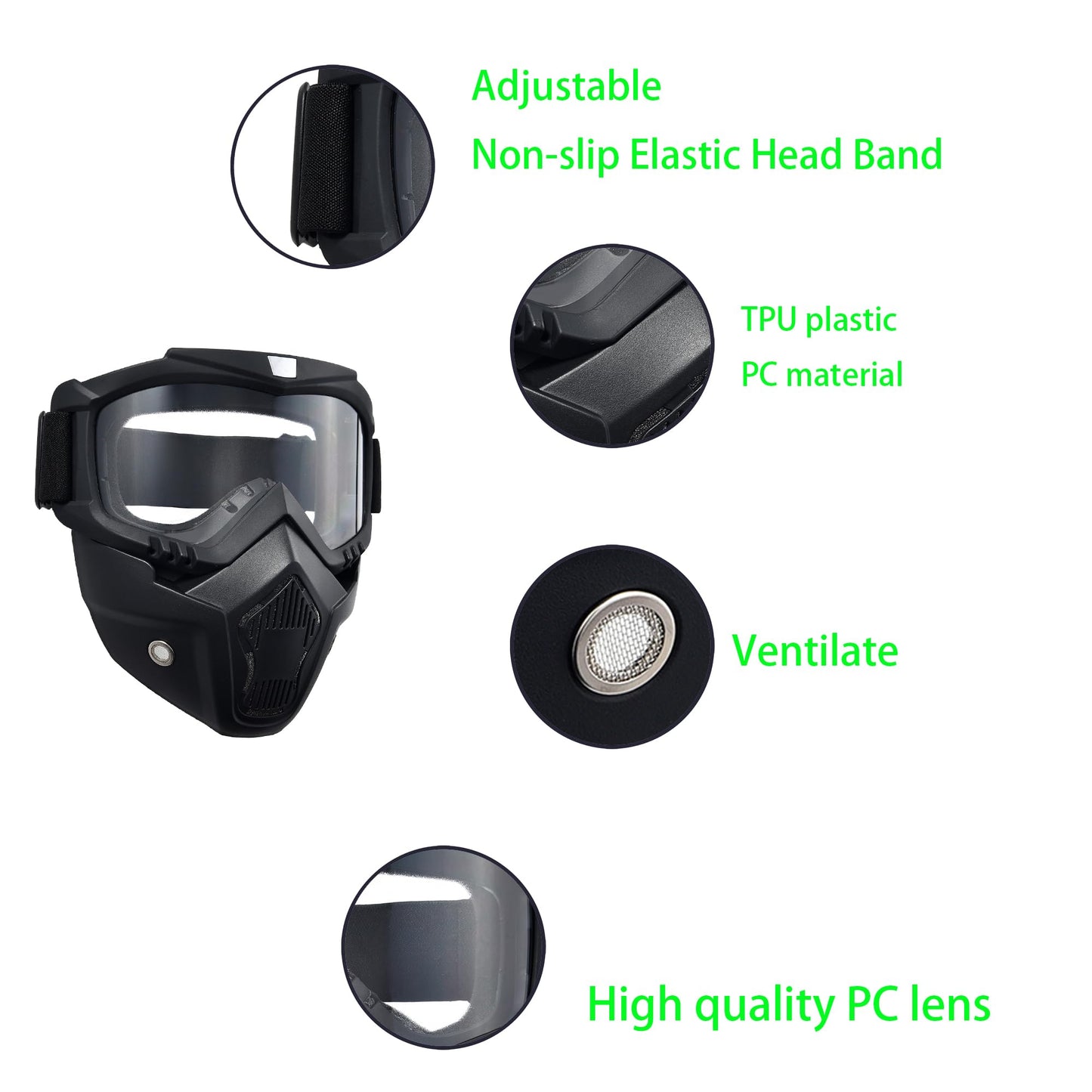 2 Pieces Paintball Mask Anti Fog,Airsoft Helmet and Mask Full Face,Tactical Mask for Men,Airsoft Goggles Ballistic Goggles Tactical Goggles,for Skiing Paintball Shooting Cycling Fishing