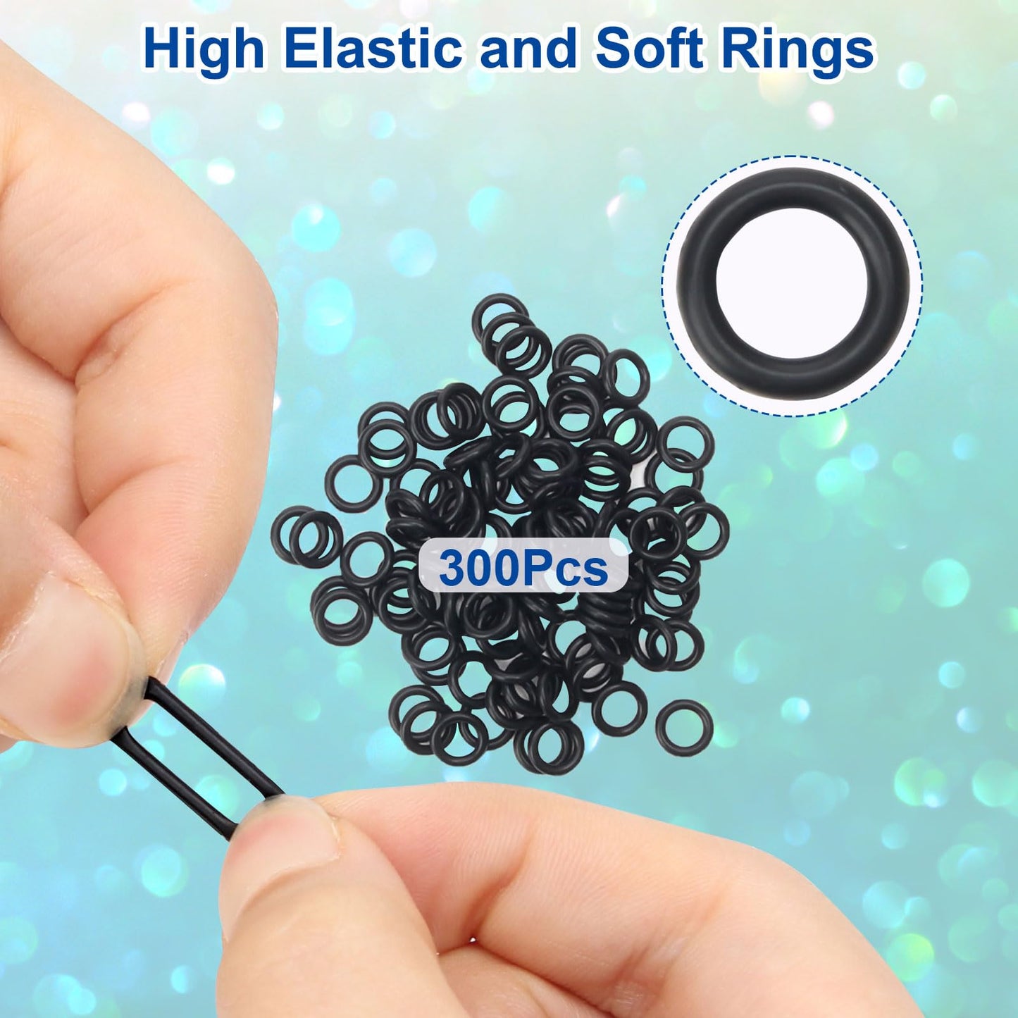 Windspeed 2Pcs Wacky Rig Tool with 320Pcs Wacky Worm O Rings, Wacky Worm Rig Kit for Stick Senko Worms Baits, Portable Wacky Bass Fishing Rigging Tools with Lanyard/Clip (Lake Blue+Black)