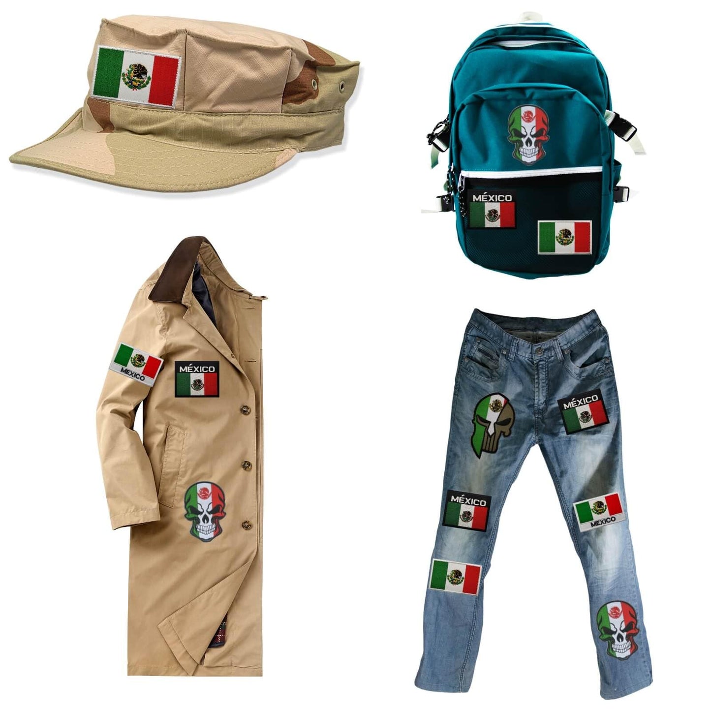 KANGDAWEI 3PCS Mexican Flag Patch, Mexico Patches for Vest, Molle Military Patches for Army Tactical Backpack & Jackets with Loops and Hook (A)