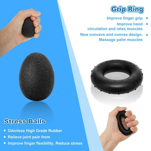 CUCDOFO 6 Pack Grip Strength Trainer Set Adjustable Hand Gripper with Counter,(XL) Finger Strengthener,Grip Trainer & Hand Grip Strengthener for Muscle Building,Injury Recovery,Improve Grip Gtrength