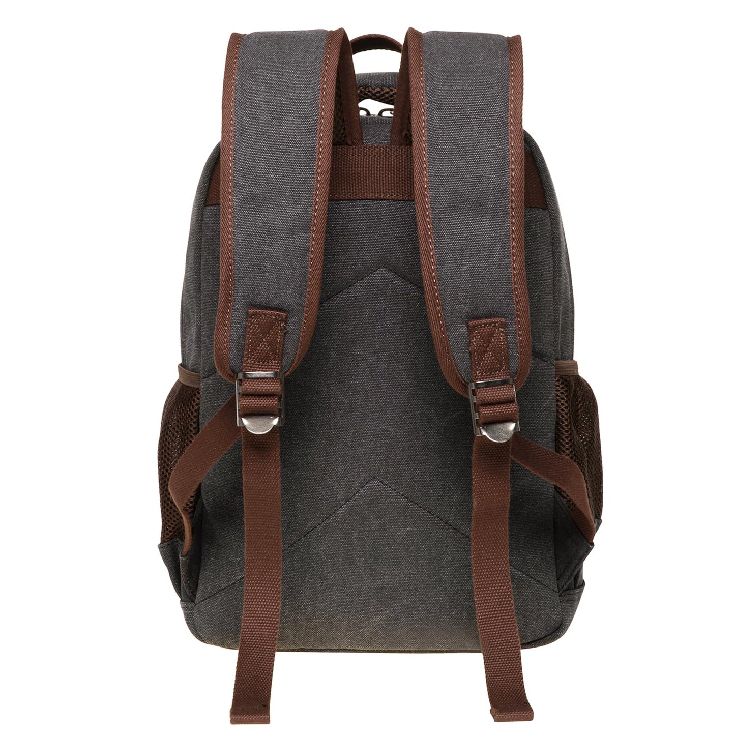 KAUKKO Vintage Canvas Backpack-Large Capacity, Multi-Functional Durable Outdoor Rucksack S28-BLACK, 24.3L