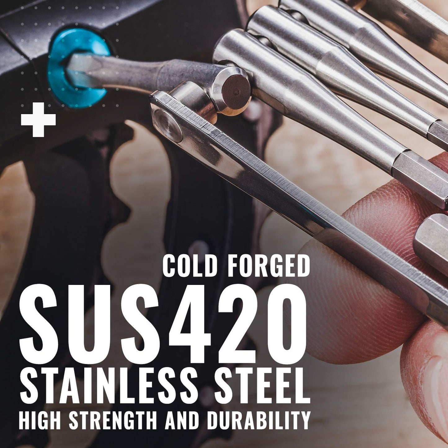 PRO BIKE TOOL Bicycle Multitool - Reliable, Compact and Lightweight Repair Kit for Road and Mountain Bikes - Strong Full Stainless Steel, No Rust, Long Leverage multi-functional Tools, Includes Bag