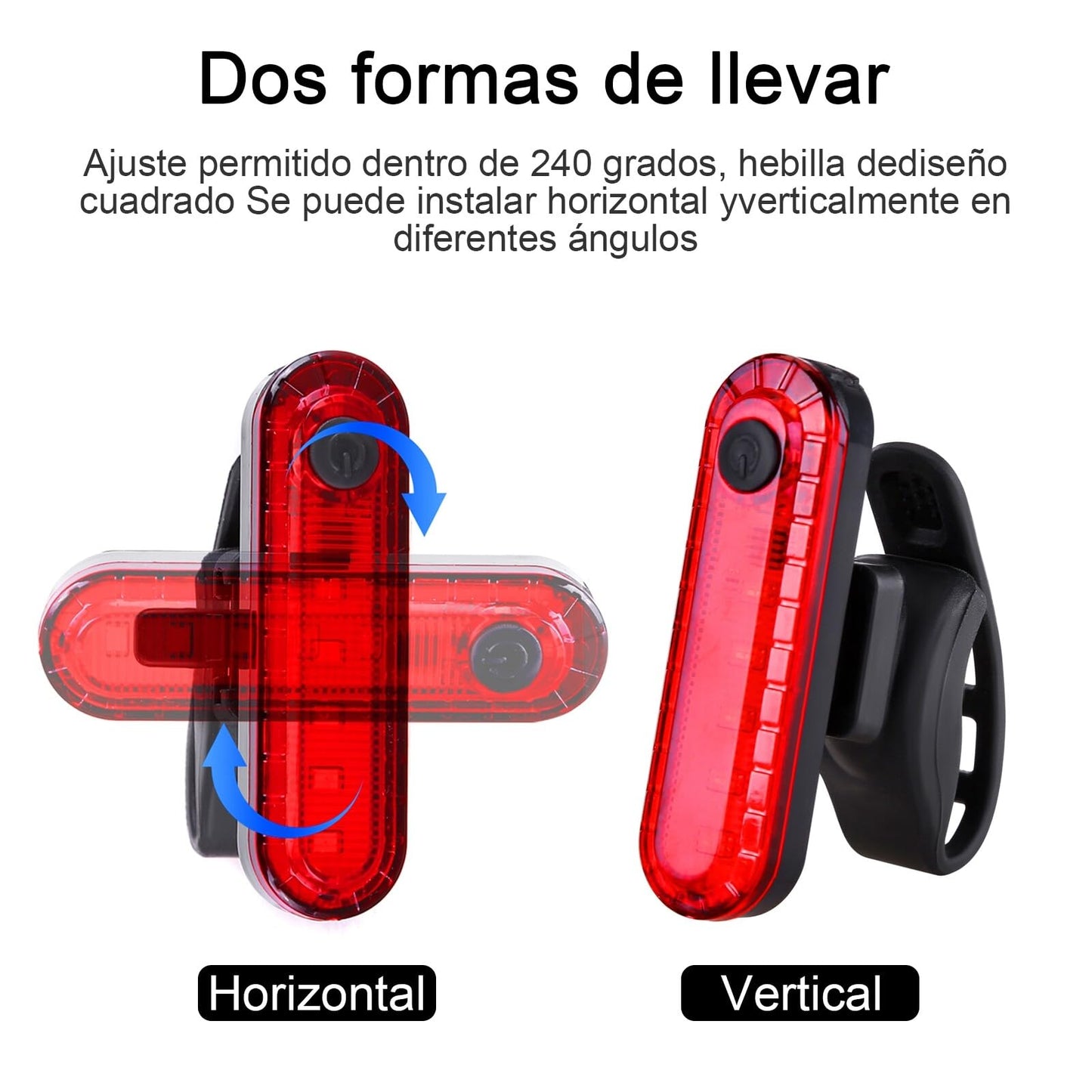 Eforcase 2PCS Bike Tail Light Rechargeable - USB Rechargeable LED Bike Tail Light - Rear Red Bike Light for Night Riding, Flashlight Back Bicycle Taillights with 4 Light Mode