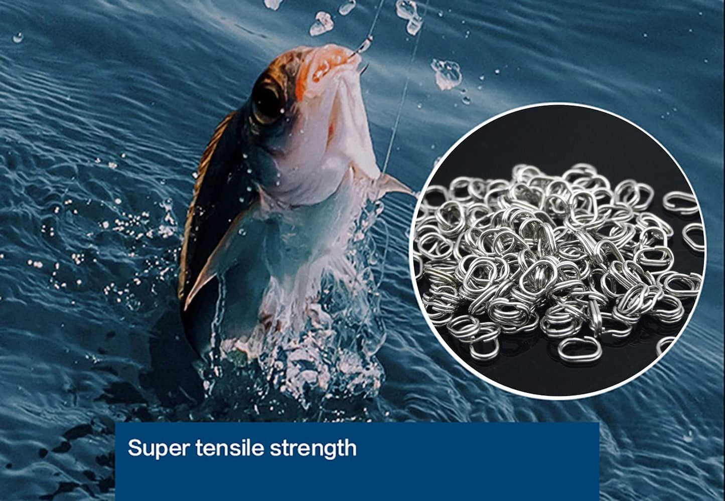 100Pcs Fishing Split Rings Stainless Steel Fishing Oval Split Rings Swivel Snap Carp Fishing Tackle Chain Connector Heavy Duty Split Rings Size Wire Diameter Terminal Tackle and Accessories 0.7mm