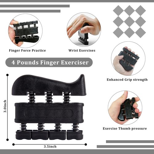 Grip Trainers, Including Forearm Strengtheners, Finger Trainers, Mechanical Counting Grips, Grip Balls, Hand Grippers, Strengthening Devices for Strength Training, Grip Improvement and Hand Exercises (5-Pack)