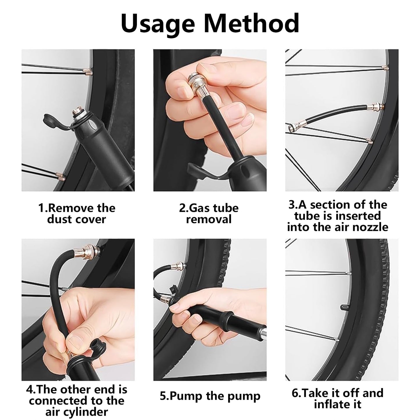 Mini Bike Pump, Portable High Pressure Bicycle Pump with Presta/Schrader Valve for Road MTB Scooter Tires Pump