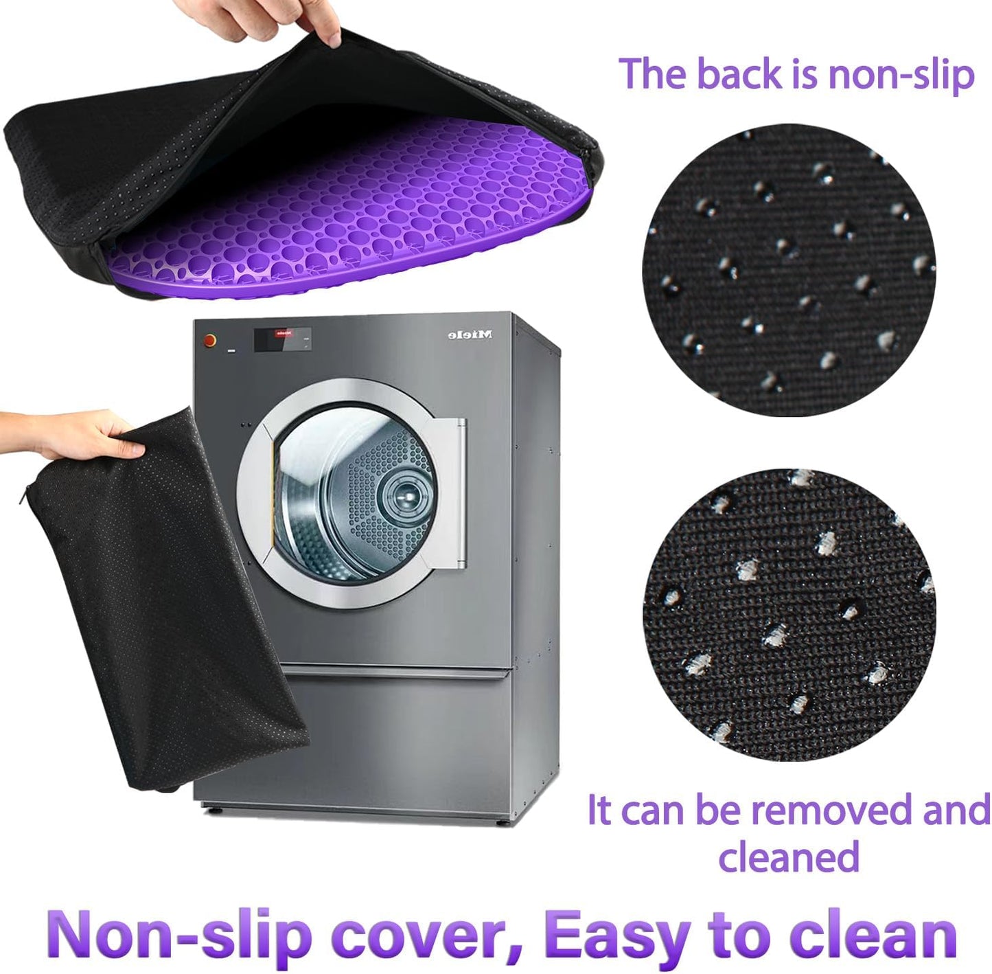 Large Gel Seat Cushion for Long Sitting with Non-Slip Cover,Soft & Breathable,Seat Cushion for Chair,Car,Office,Desk Chair,Wheelchair (17" x 15")