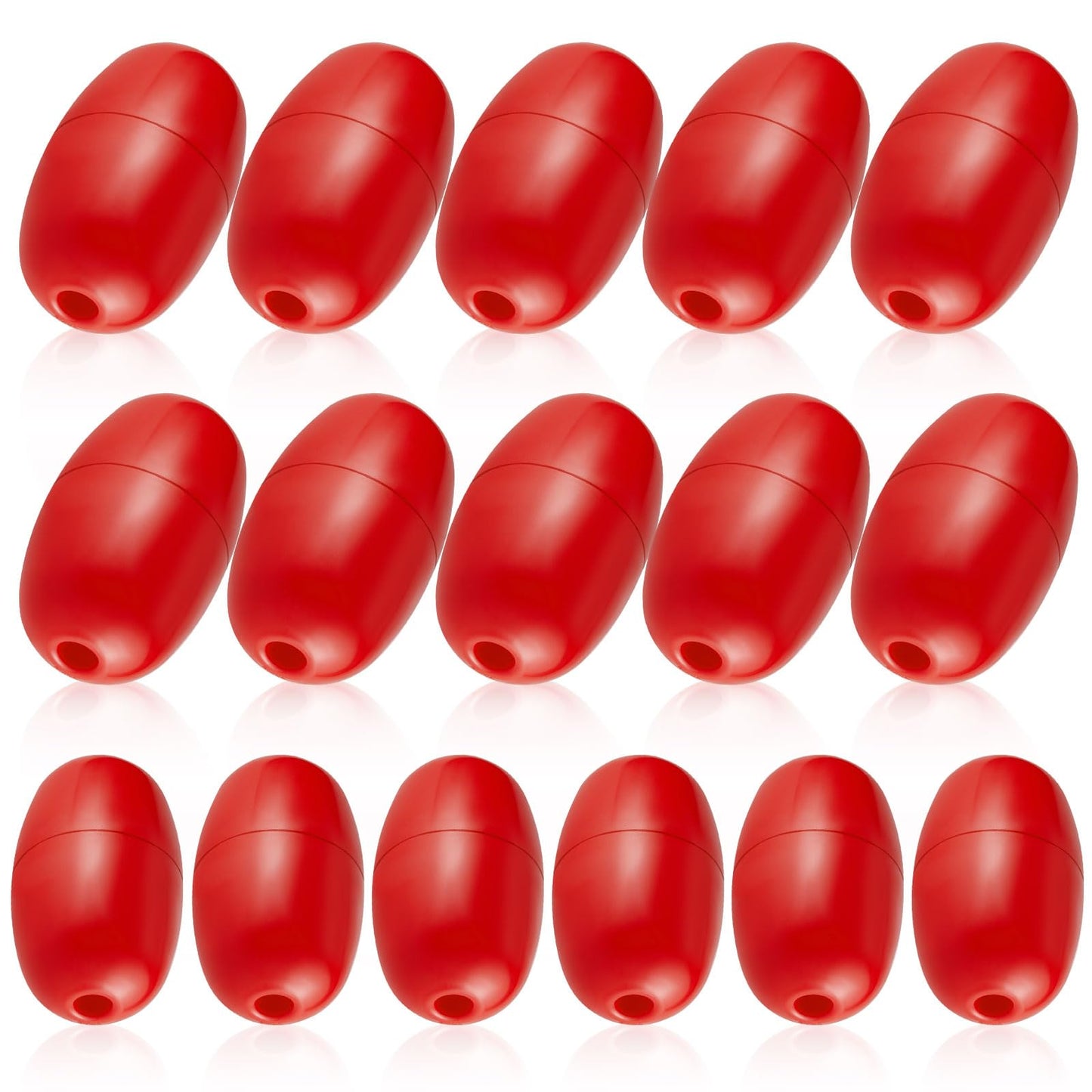 Lewtemi 8 Pcs Buoys Floats Rope Floats Marine, 4.72'' x 2.75'', 3/5'' Hole Deep Water Fishing Marker Buoys Bulk for Boats Swimming Kayak Crabbing Trail Dock Pool (Red)
