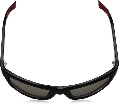 Carrera Sunglasses (Safilo Group) CA8013/S Rectangular Sunglasses, Shiny Black & Gray Polarized, 58 mm