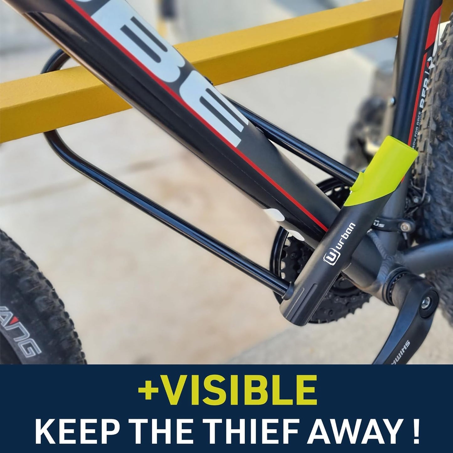 Urban 12U300 Bicycle U Lock with Bracket, Heavy Duty Bike Lock Anti Theft, Optimum Size 105X280mm, Universal Anti-Theft Bicycle Shackle Lock