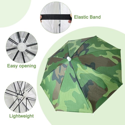 Guyuyii 4-Pack Umbrella Hats – UV Sun Protection, Hands-Free Head Umbrella for Adults and Kids, Adjustable Fit for Outdoor Fishing, Beach, Rainy Weather, Travel, Festivals, and Entertainment