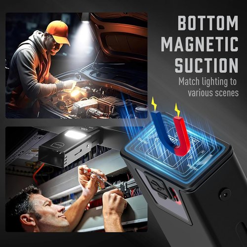 MIAOKE 8 Mode Small Flashlight with Magnetic, 1,000 Hight Lumen LED Rechargeable Flashlight,Keychain EDC Flashlight for Daily Travel Maintenance and Emergency Mini Flashlight as Gife for Man