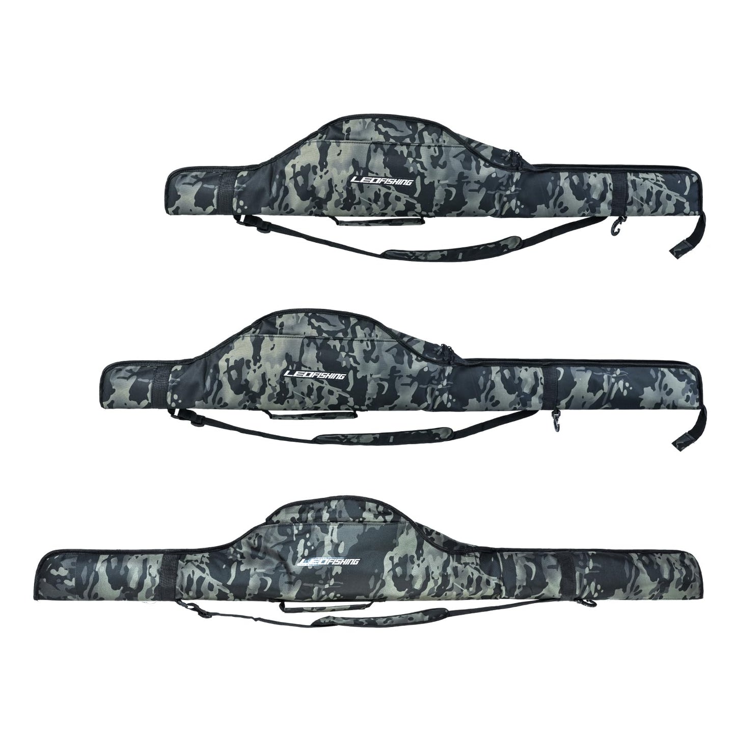 LEOFISHING Portable Folding Fishing Pole Bag 3.94ft/4.59ft/5.25ft Fishing Rod and Reel Protective Case Fishing Tackle Storage Bags Carry Organizer Outdoor for Fishing 3 Size (Small(120cm/3.94ft))