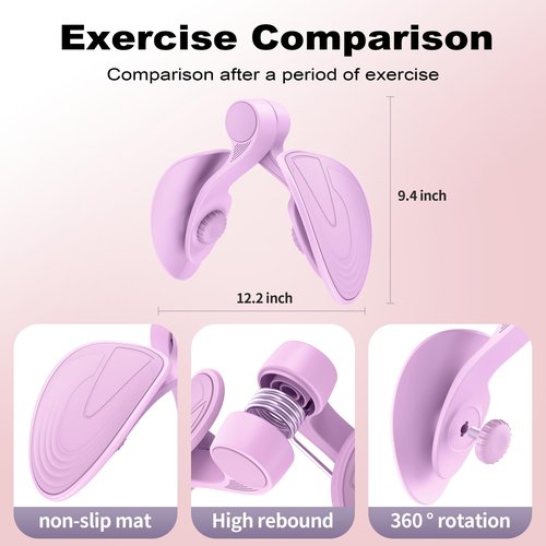 ZONRIBIN Thigh Trainer, Inner Thigh Exerciser, Pelvic Floor Muscle Training, Home Workout Equipment (Purple)