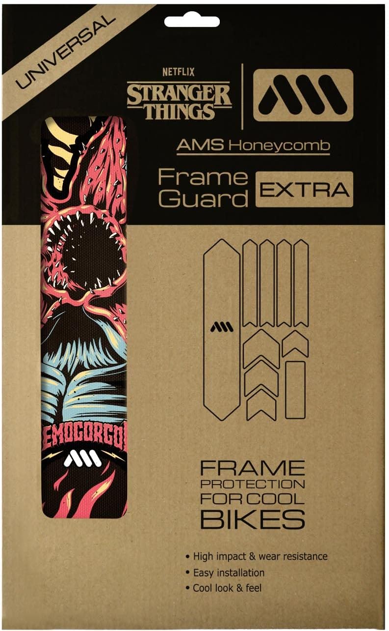 All Mountain Style Bike Frame Protector Extra - Universal Fit, 10-Piece Set for Down Tube, Chainstay, Cable Wear, High-Impact Honeycomb PVC