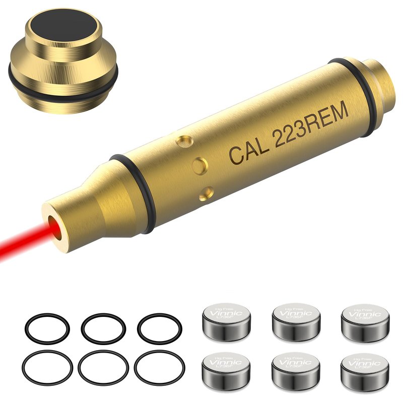 .223 Laser Training Cartridge for Dry Fire Training System with Replaceable Back Caps