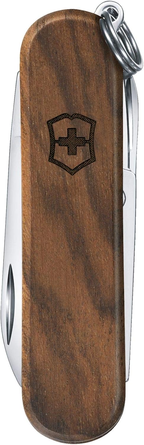 Victorinox Classic SD Swiss Army Knife, Compact 7 Function Swiss Made Pocket Knife with Small Blade, Screwdriver and Key Ring - Gold Ingot