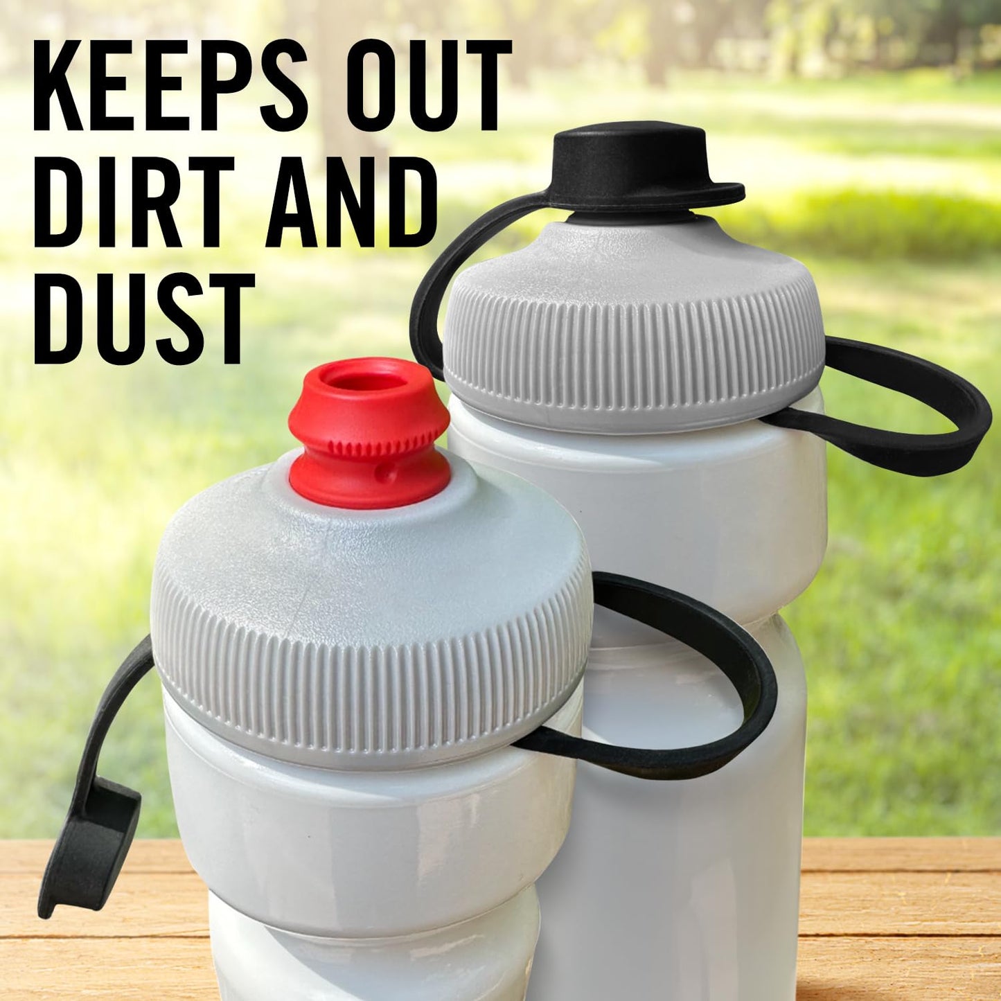 Samorillo 2-Pack Mud Guard with Durable Handle for Polar Bottles - Fits Red Nozzles Only - Bottle Top Not Included - BPA-Free, Phthalate-Free, Lead-Free Silicone Muck Cap/Mud Cap