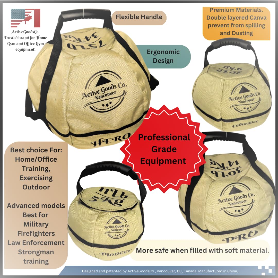 ActiveGoodsCo. Kettlebell Sandbag for fitness workout, different sizes 11Lb to 75lb. Visit to see the options… (May Vary, 2pack 30lb no weight)