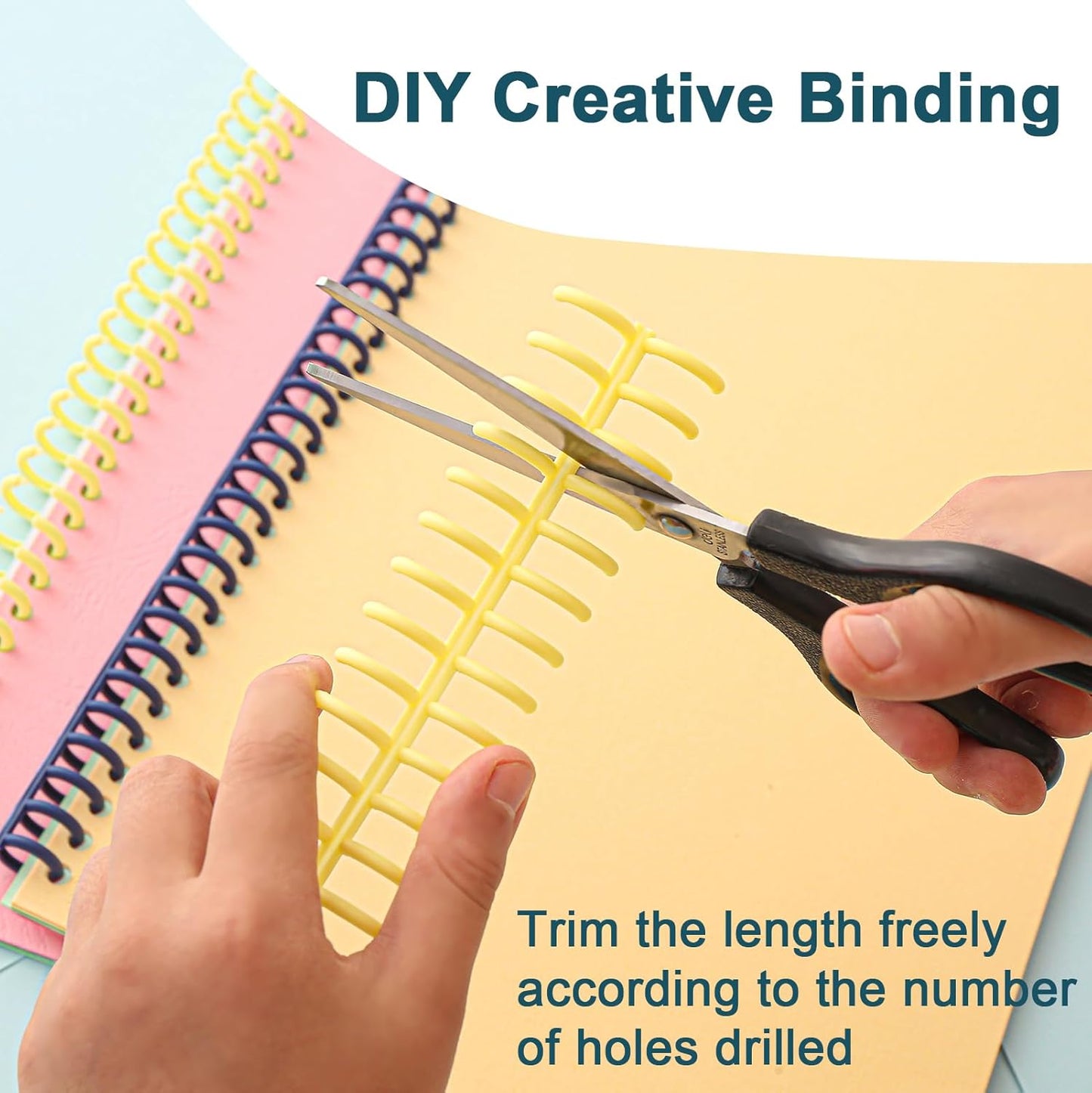 Spiral Binding Machine-Mini 6 Hole Puncher, DIY Creative Book Binder Machine for Planner, Portable A4/A5/B5 Book Loose Leaf Paper Puncher for Coil Bound- Blue