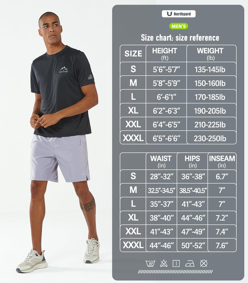 NORTHYARD Men's Running Athletic Shorts 5"/ 7"/ 9" Workout Gym Short Tennis Quick Dry Active Sport Hiking Basketball-7'' Stone-L