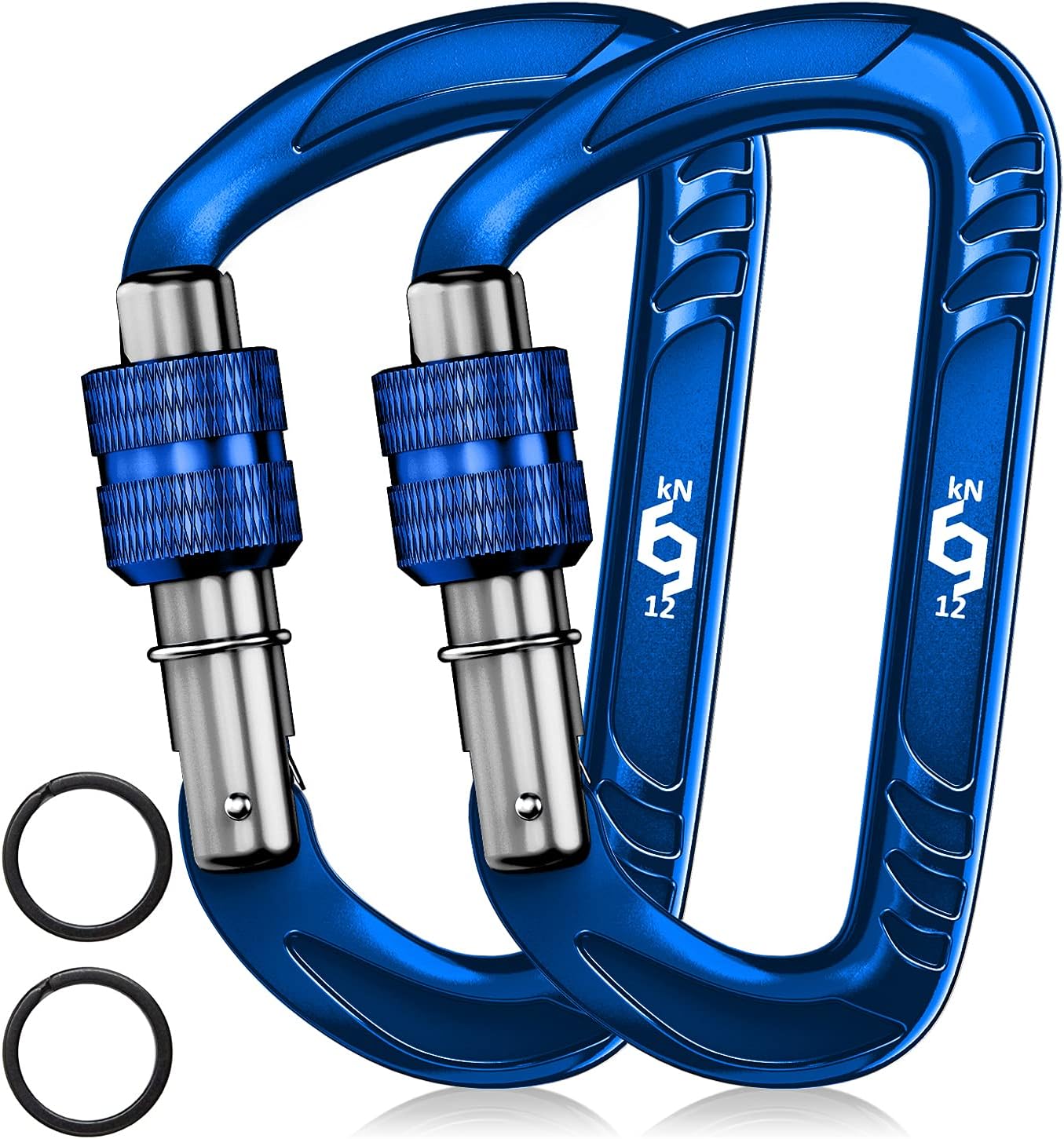 12kN (2697 lbs) Heavy Duty, Locking, Auto Locking, Wiregate Carabiner Clips, for Securing Pets, Outdoor, Camping, Hiking, Hammock, Dog Leash Harness, Keychains
