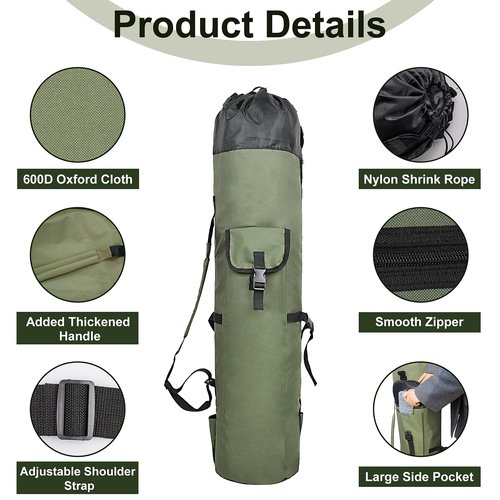 ReeMoo Fishing Rod Bag Fishing Rod Case Portable foldable Fishing Pole Bag Large Capacity Fishing Rods and Tackles Storage Bag Holds 5 Poles