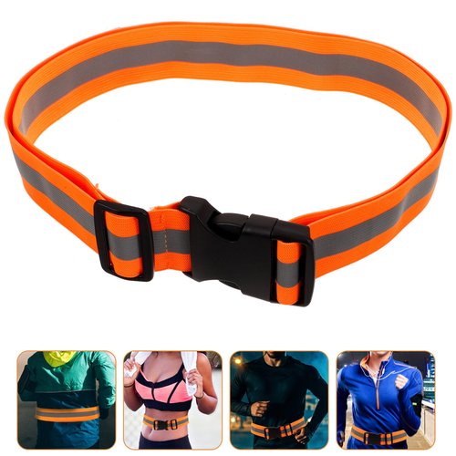 Sosoport Running Belt Waist Belt Reflective Elastic Band Sash Running Safety Gear Light Up ning Lumbar Support for Men Women Orange