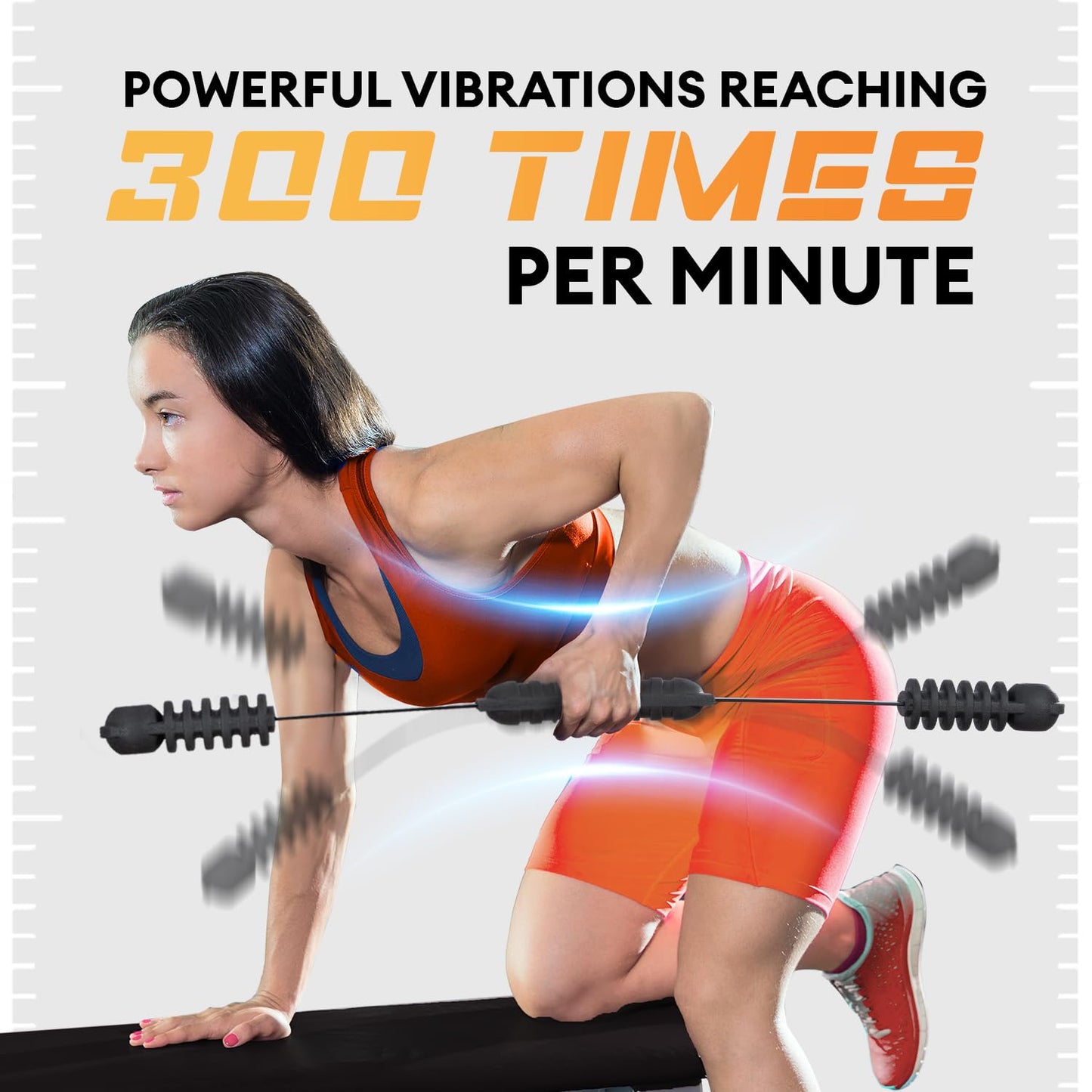 Yes4All Flex Bar, Elastic Fitness Bars with Strong Fiberglass & TPE Material, 2in1 Functional Exercise Bar, 9.5 inch Comfortable Grip, High Frequency Vibration Training, Build Muscles & Burn Fat