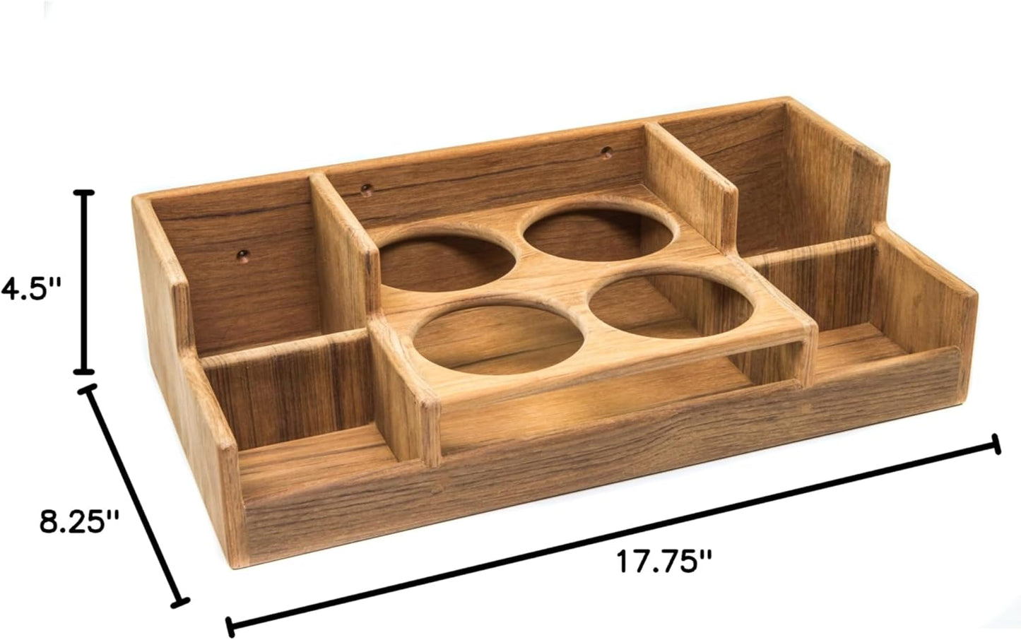 Teak Bar Rack - Elegant Whitecap Design for Stylish Home Bars & Entertaining