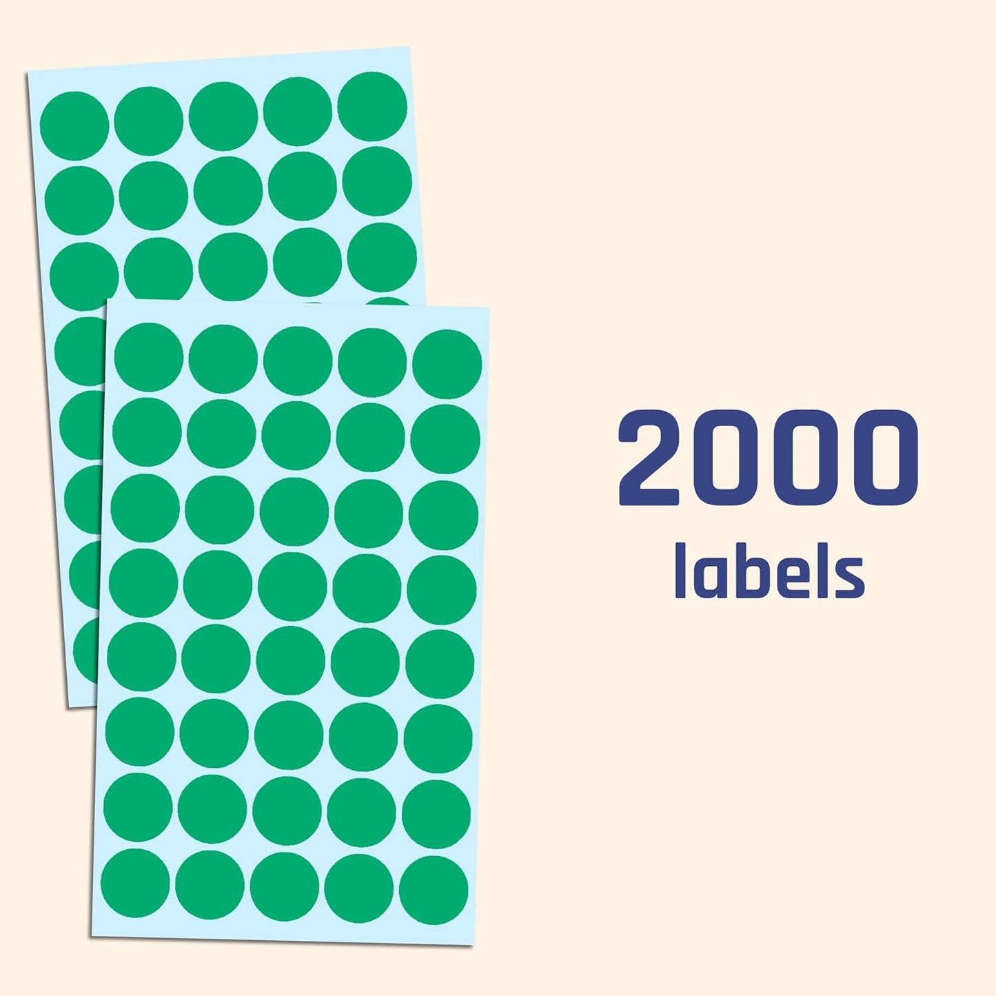 2000 Pack, 3/4" Round Dot Stickers Circle Labels - Red