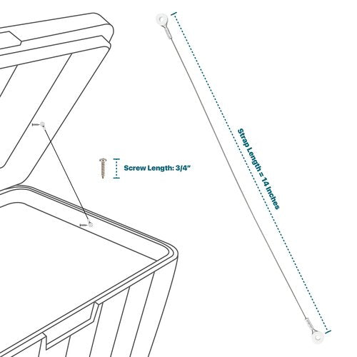 NeverBreak Parts - Small White Igloo Cooler Repair Kit and Lid Strap Combo Kit Includes Two Hinges, One Latch with Post and Two Stainless Steel LId Straps