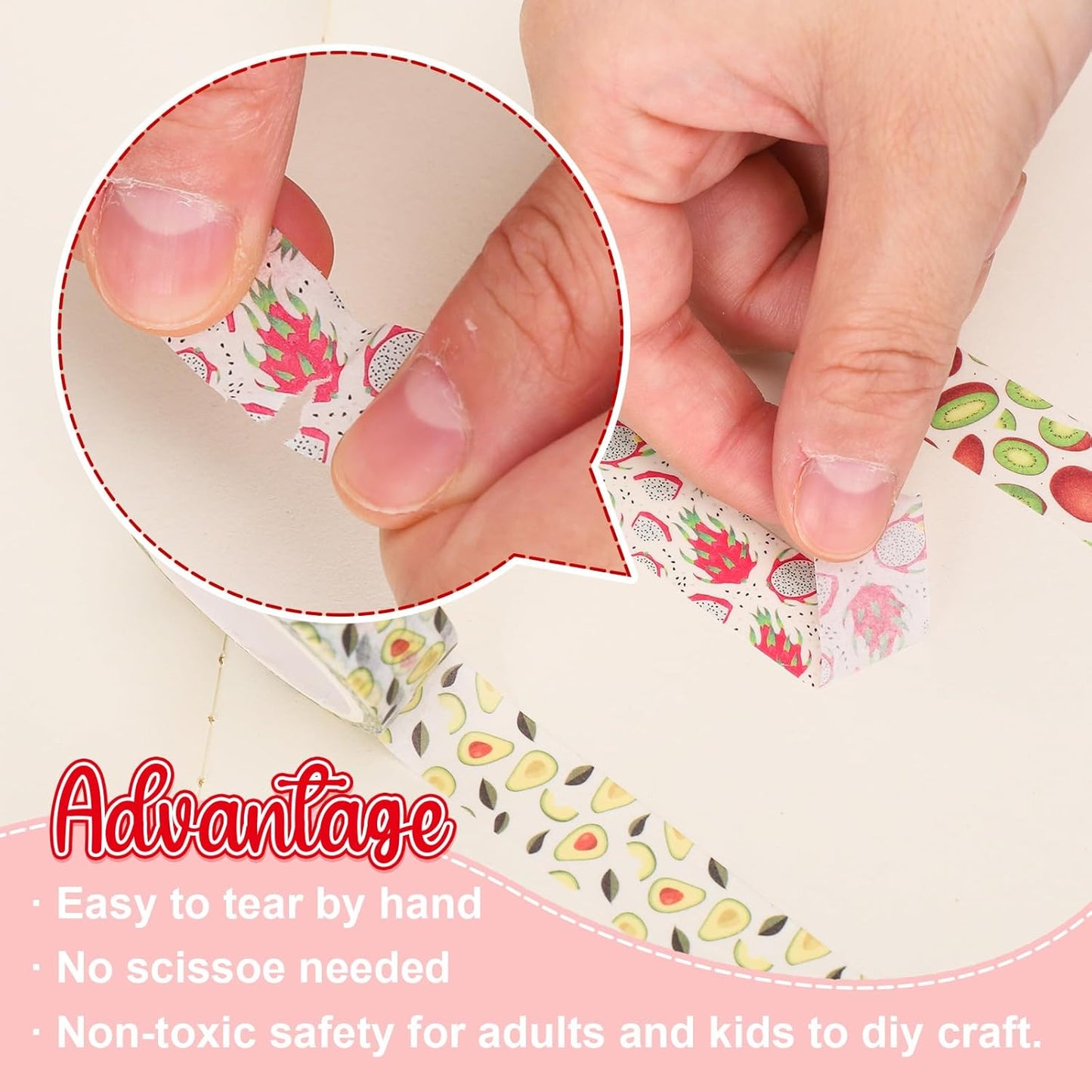 12 Rolls Strawberry Washi Tape Sweet Red Berry Decorative Masking Tape Set Summer Fruit Wrapping Paper Tapes for Scrapbook Journal DIY Art Crafts