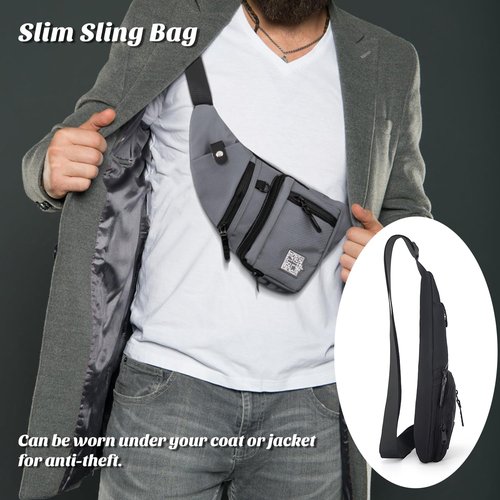 Peicees Small Sling Bag For Men Women Crossbody Bag for Travel - Lightweight and Anti-Theft