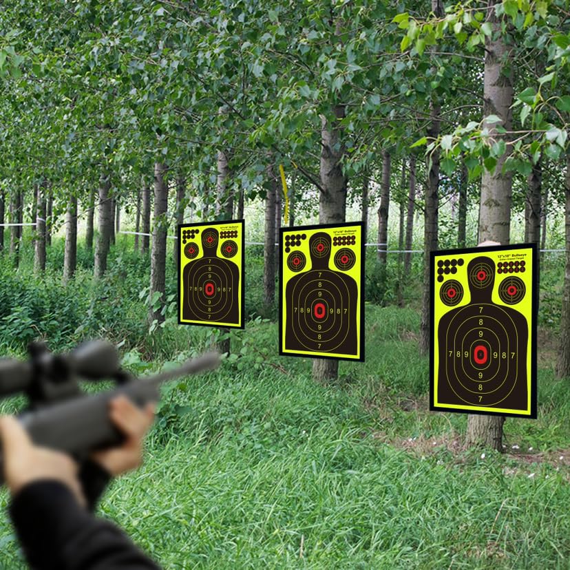 18x12 Inch Shooting Targets - Adhesive Splatter Reactive Paper - Visual Feedback for Gun, Rifle, BB Gun, Recurve Bow, Slingshot - Outdoor Sports, Gun Enthusiasts (10)