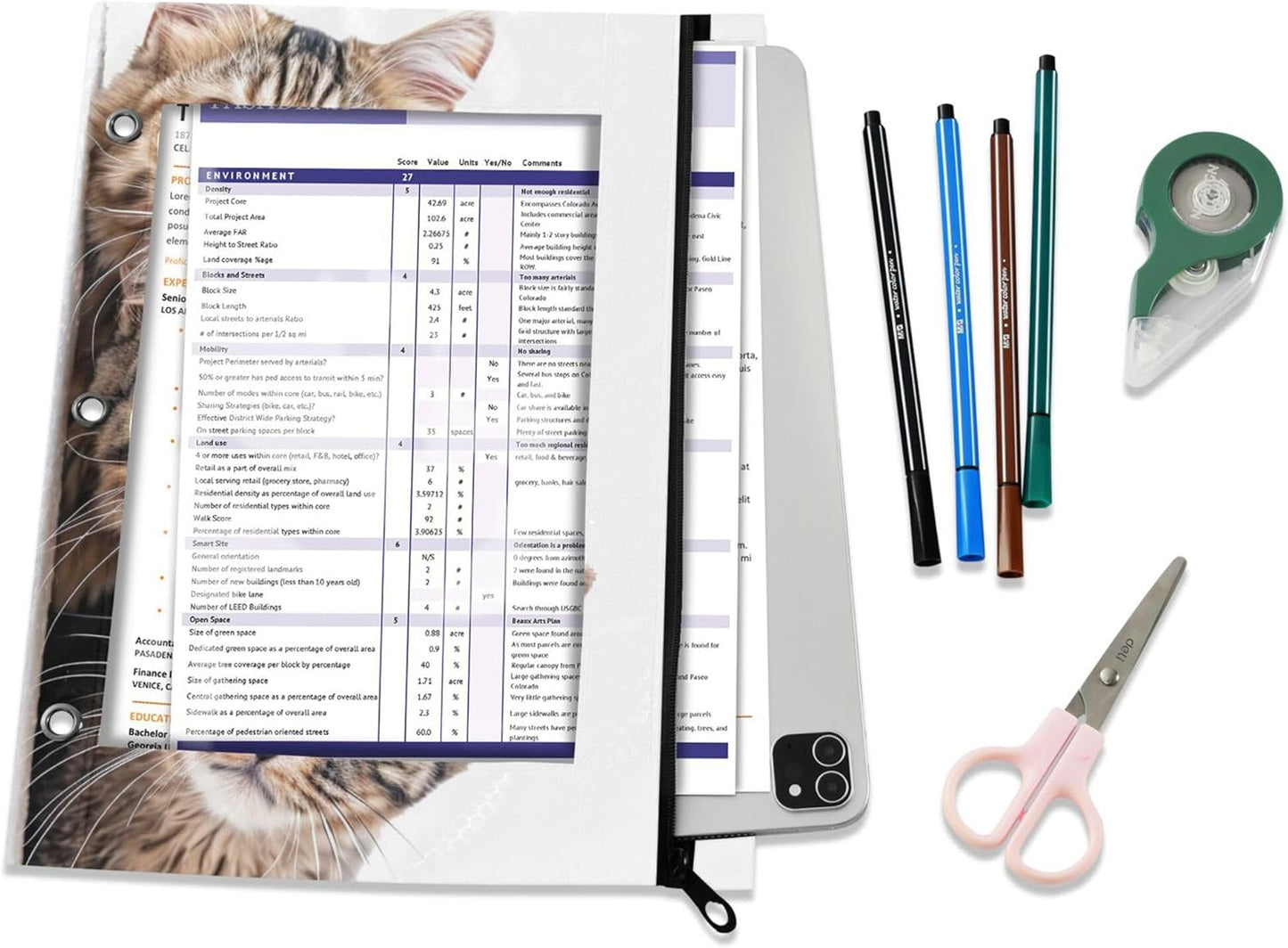 Largemouth Bass Fish 2 Pack 3 Ring Binder Pocket A4 Size Binder Pouches Clear PVC Loose Leaf Folder Sleeves Storage Bags for Files, Documents