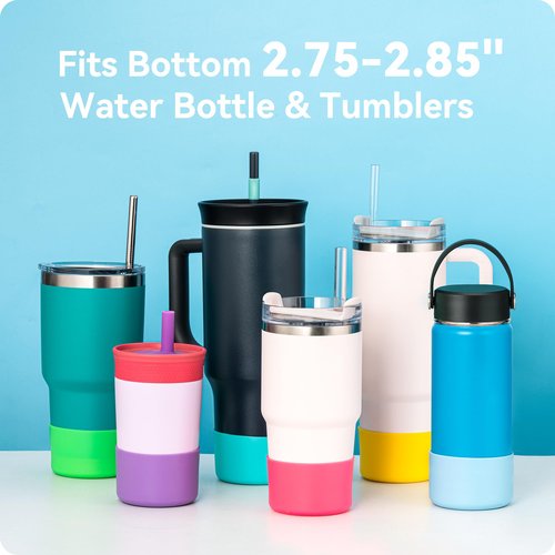 Prurex 2 Pack Silicone Boot Protector | Compatible with Owala 24/40oz Travel Tumbler, 12oz Kids Insulation & 14oz Flip Water Bottle | Fits 2.75-2.85" Base | Noise Resistant (Teal)