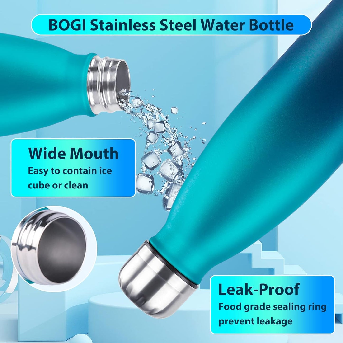 17oz Insulated Stainless Steel Water Bottle | Leak-Proof | Hot Pink for Outdoor Sports